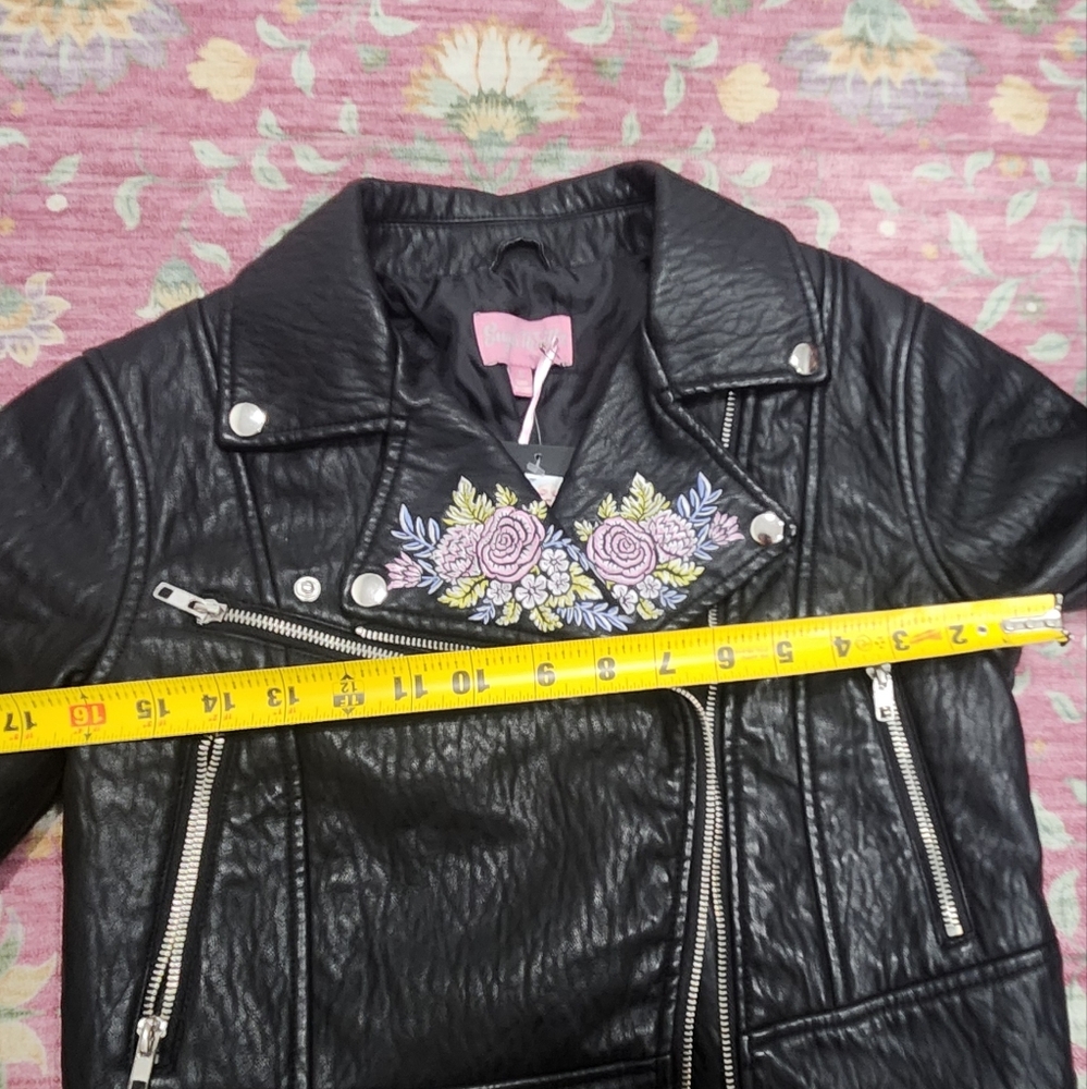 Dolls Kill Floral Embroidered Moto Jacket - Picture 5 of 9